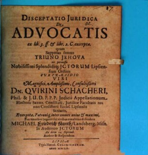 Disceptatio iur. de advocatis