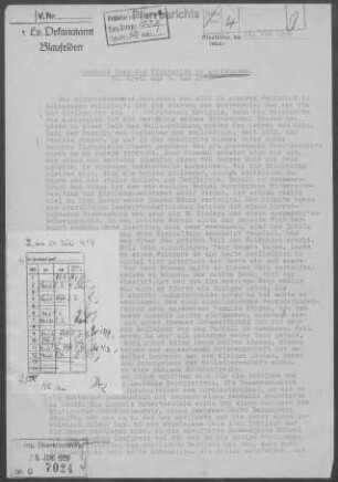 Amlishagen: Visitationsbericht mit Pfarrbericht 1959