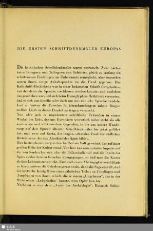 Die Ersten Schriftdenkmäler Europas
