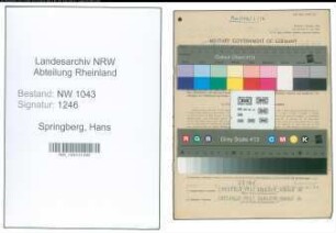 Entnazifizierung Hans Springberg , geb. 04.04.1922 ()