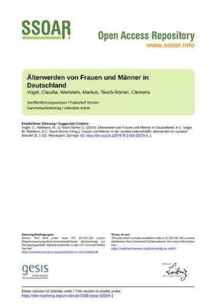 Älterwerden von Frauen und Männer in Deutschland