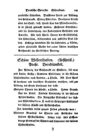 Schöne Wissenschaften. - Schriftsteller aus den schönen Wissenschaften.