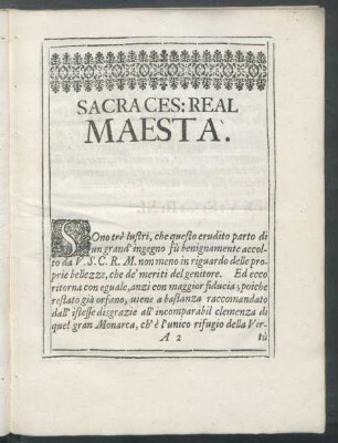 Sacra Ces. Real Maesta.