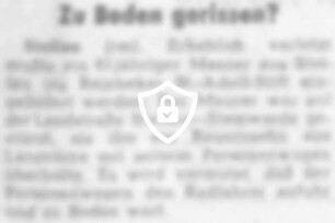 Zu Boden gerissen?