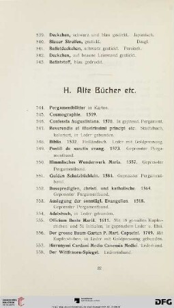 H. Alte Bücher etc. (Nr. 544 - 558)