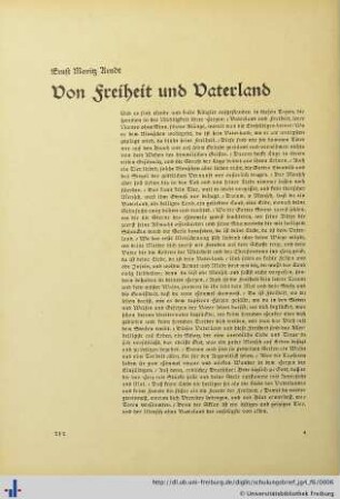 Von Freiheit und Vaterland.
