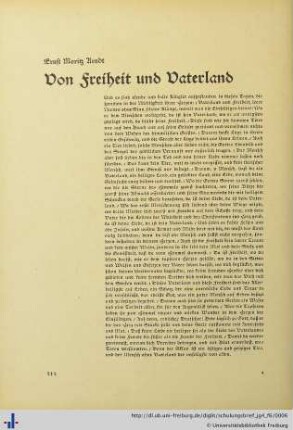 Von Freiheit und Vaterland.