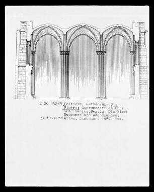 Poitiers, Querschnitt am Chor der Kathedrale Saint-Pierre