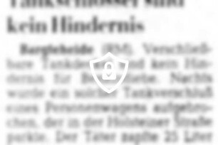 Tankschlösser sind kein Hindernis