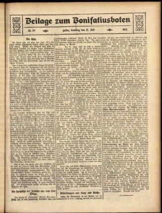 Zweite Ausgabe vom Sonntag, den 21. Juli 1912.