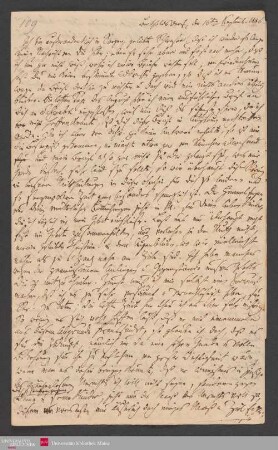 Ich bin außerordentlich in Sorgen, geliebte Schwester! daß ich wieder so ... , 16.09.1826. - Benediktinerabtei St. Bonifaz in München und Andechs