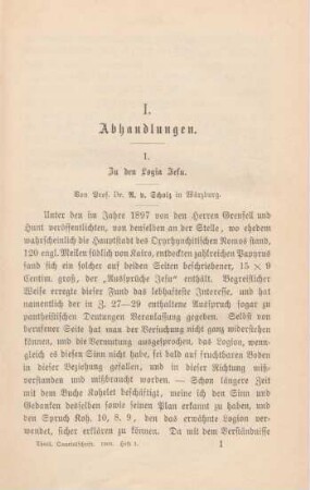 1-22 Zu den Logia Jesu