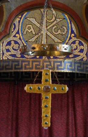 Deutschland. Rheinland Pfalz. Maria Laach. Abteikirche innen. Altar Detail