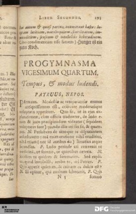 Progymnasma Vigesimum Quartum. Tempus, & modus ludendi.