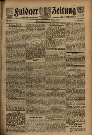 Dritte Ausgabe vom Samstag, den 07. August 1909.