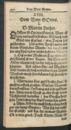 XVIII. Vom Wort Gottes.