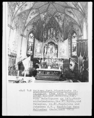 Hauptaltar: Mondsichelmadonna, Hl. Agnes, Pelagius, Magdalena und Johannes d. T.