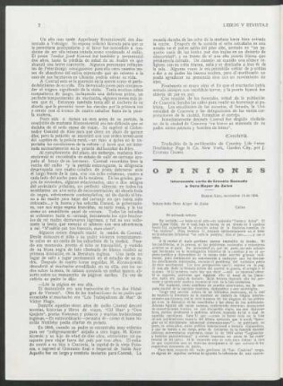 Opiniones : Interesante carta de Ernesto Quesada á Dora Mayer de Zulén