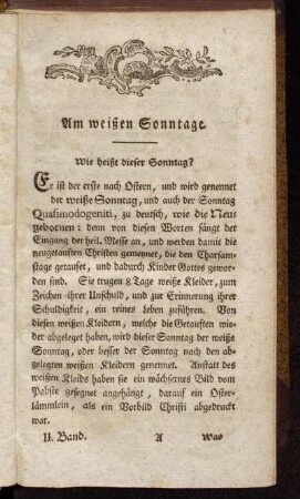 Am weißen Sonntage.