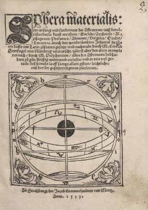 Sphera materialis : eyn Anfang und Fundament der Astronomi