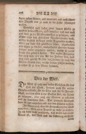 Von der Welt. - Von Complimenten.