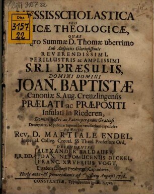 Messis scholastica, seu spicae theologicae