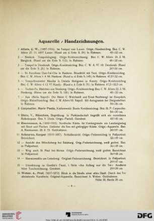 Aquarelle/Handzeichnungen (Nr. 1-16)