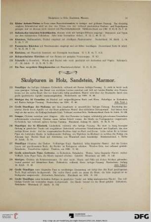 Skulpturen in Holz, Sandstein, Marmor (Nr. 232-288)