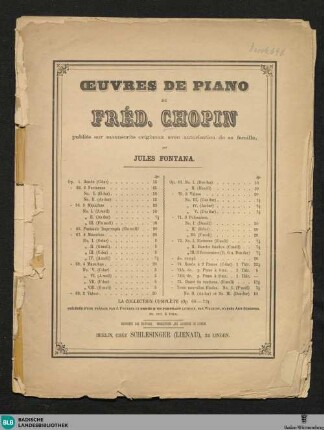 1: 1re Livraison. Fantaisie-Impromptu. Op. 66