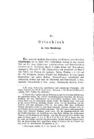 Griechisch : [Abteilung B. Die einzelnen Lehrgegenstände]