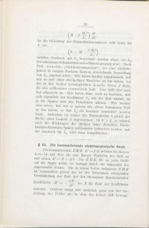 § 10. Die kommutierende elektromotorische Kraft.