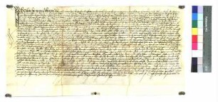 Kaspar Hum von Eggingen (Eckhingen) stellt den Vormündern von Konrad und Dietrich von Bernhausen einen Bestandsrevers über das Hofgut zu Eggingen aus. Sr.: Kaspar von Wernau