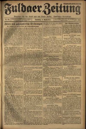 Ausgabe vom Samstag, den 04. April 1925.