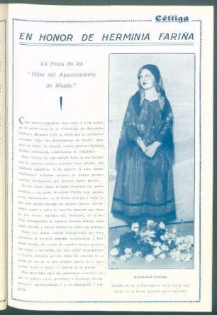 En honor de Herminia Fariña : La fiesta de los "Hijos del Ayuntamiento de Meaño"