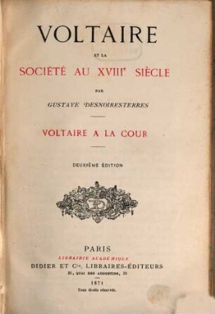 Voltaire et la société française au XVIIIe siècle. 3