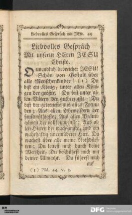 Liebvolles Gespräch Mit unserm HErrn JESU Christo.