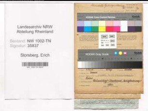 Entnazifizierung Erich Storsberg , geb. 10.07.1904 (Bueroangest.)