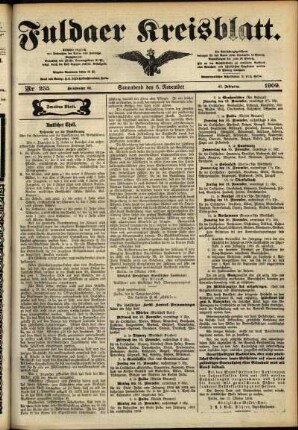 Zweite Ausgabe vom Samstag, den 06. November 1909.