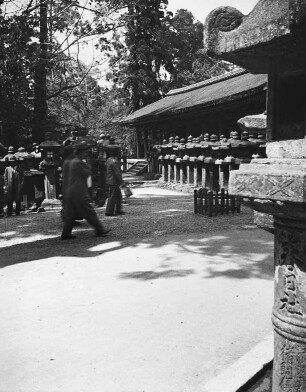 Nara. Kasuga-Taisha (768 gegründet, 1853 letzter Neubau des 20-Jahre-Turnus). Galerie der heiligen Laternen
