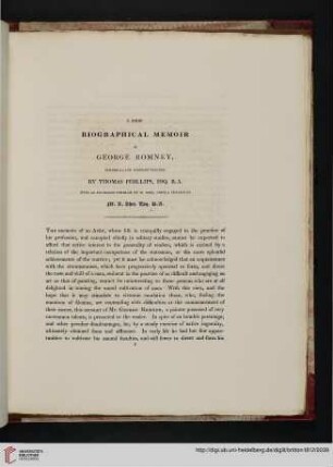 A brief biographical memoir of George Romney