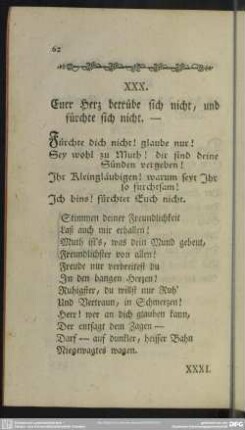XXX. Euer Herz betrübe sich nicht, und fürchte sich nicht.