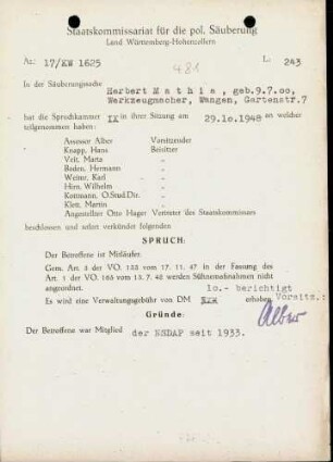 Mathia, Herbert