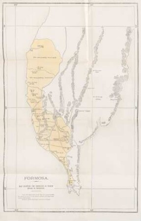 Formosa. Map showing the districts in which sugar is produced