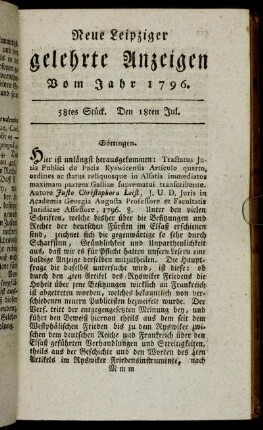 58tes Stück. Den 18ten Jul.