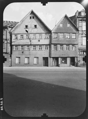 Schmalkalden, Auer Gasse. Wohnhäuser mit Laden. Straßenfront
