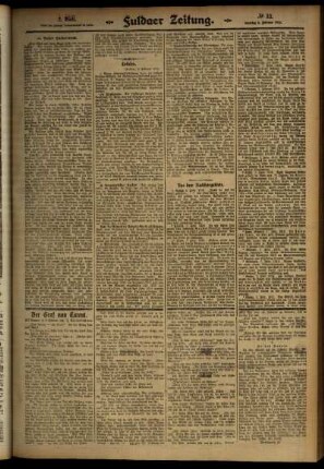 Zweite Ausgabe vom Samstag, den 08. Februar 1913.