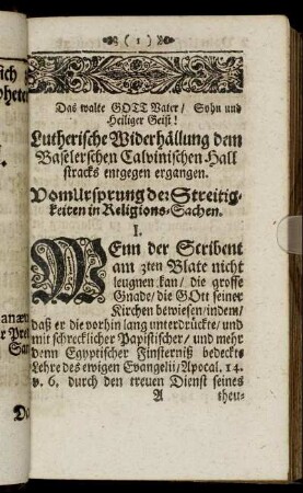 Vom Ursprung der Streitigkeiten in Religions-Sachen