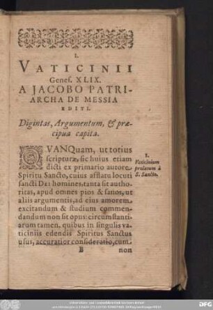 Digintas, Argumentum, & praecipua capita.