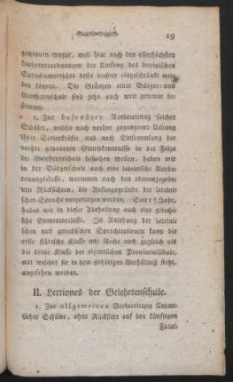 II. Lectiones der Gelehrtenschule