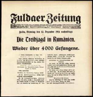 Zweite Ausgabe vom Dienstag, den 12. Dezember 1916.